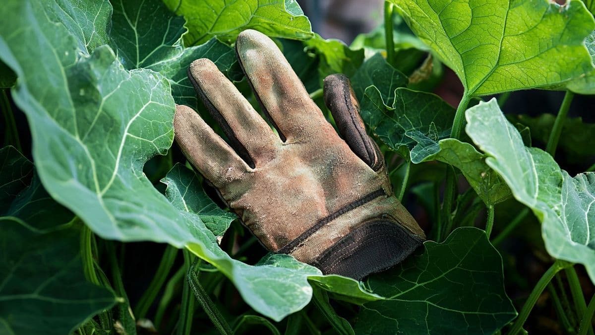 Pourquoi certains jardiniers laissent un gant usé au pied des courges : une raison étonnante