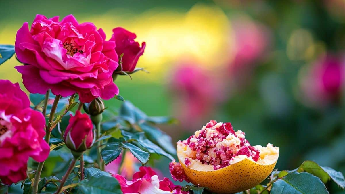 Un fruit écrasé au pied d’un rosier peut faire toute la différence sur la floraison