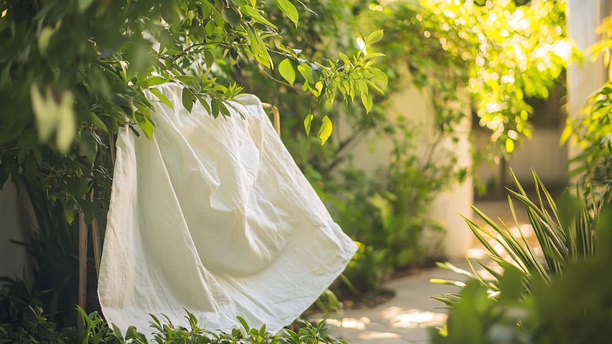 Un vieux drap tendu à la verticale : l’astuce oubliée contre les coups de chaud