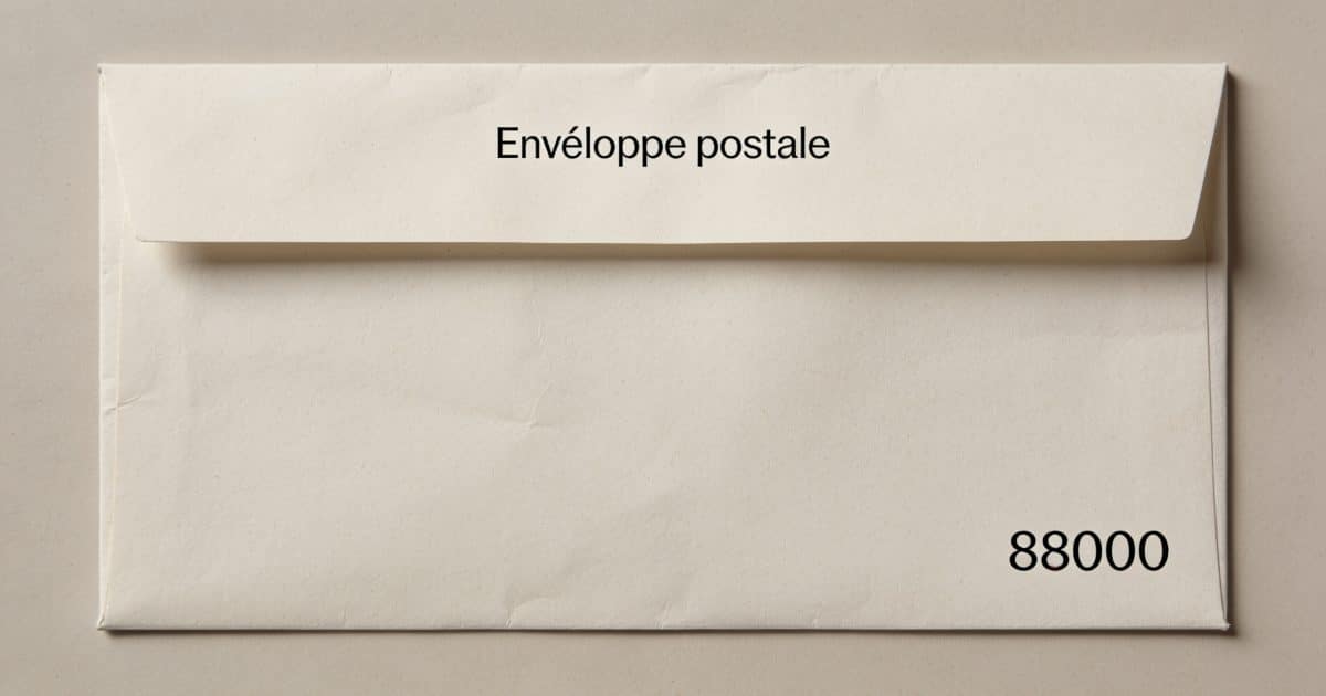 Enveloppe postale affichant le code postal d'Épinal clairement visible