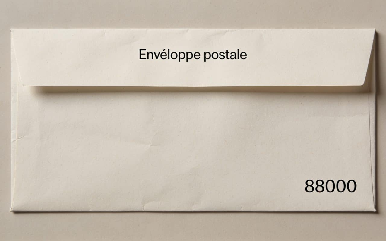 Enveloppe postale affichant le code postal d'Épinal clairement visible