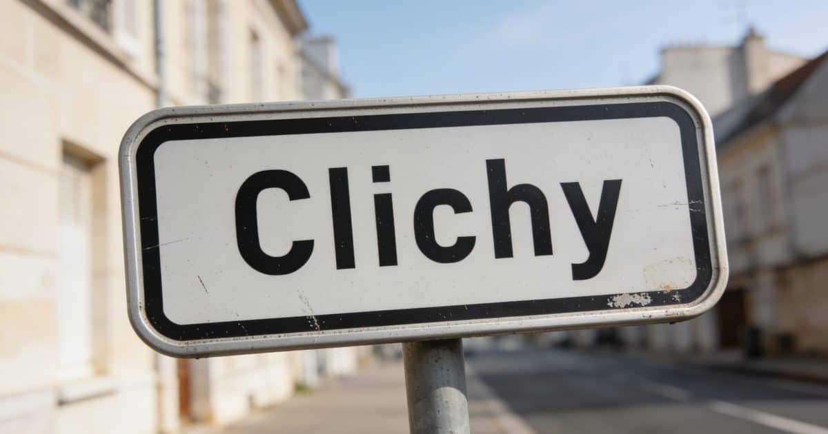 Panneau indicateur affichant le chiffre de population de Clichy.