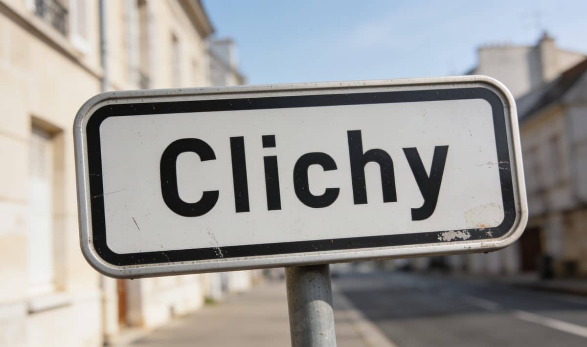 Panneau indicateur affichant le chiffre de population de Clichy.