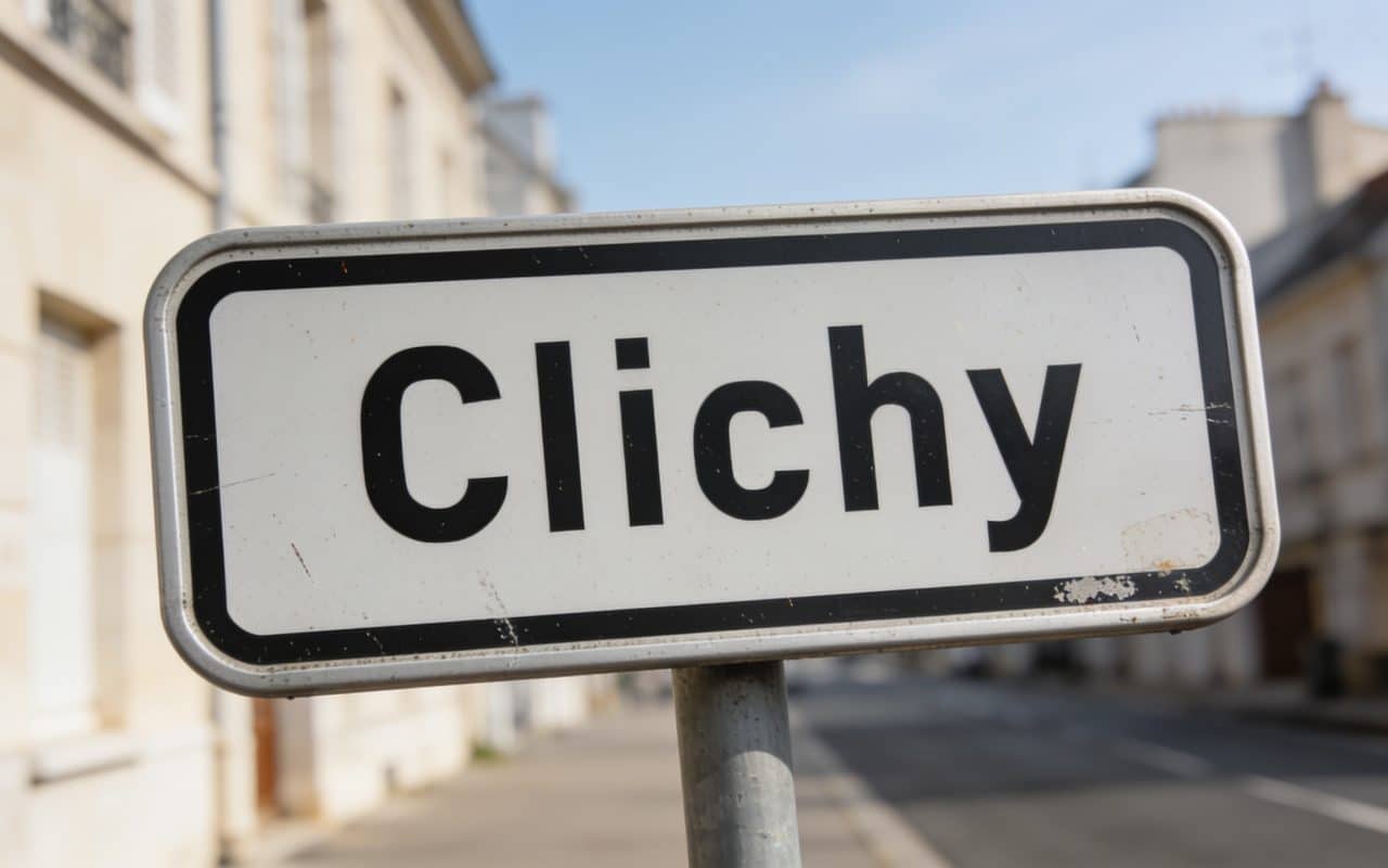 Panneau indicateur affichant le chiffre de population de Clichy.