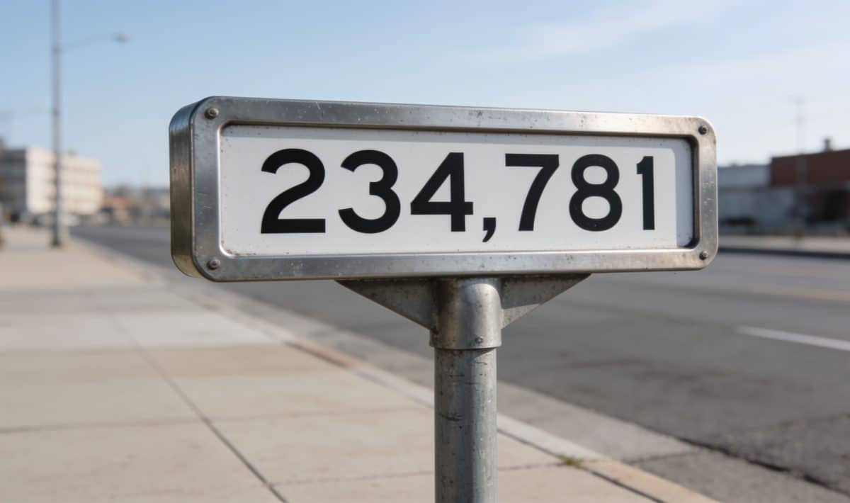 Panneau indicateur affichant la population actuelle de Lille.