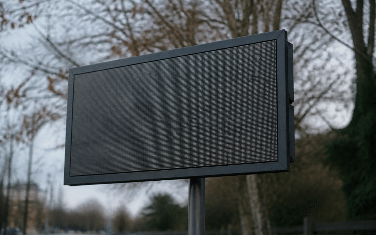 Panneau de signalisation affichant la population totale de Versailles